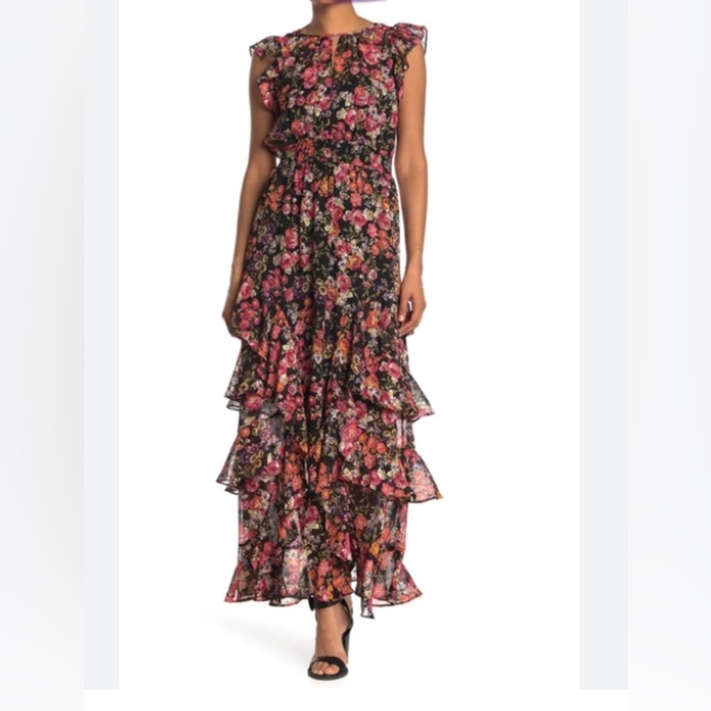 Rachel Roy Issa Black Floral Dress